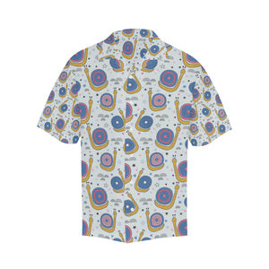 Snail Pattern Print Design 05 Men's All Over Print Hawaiian Shirt (Model T58)