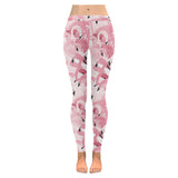 Pink flamingos pattern background Women's Legging Fulfilled In US