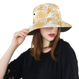 hand drawn orange fruit pattern Unisex Bucket Hat