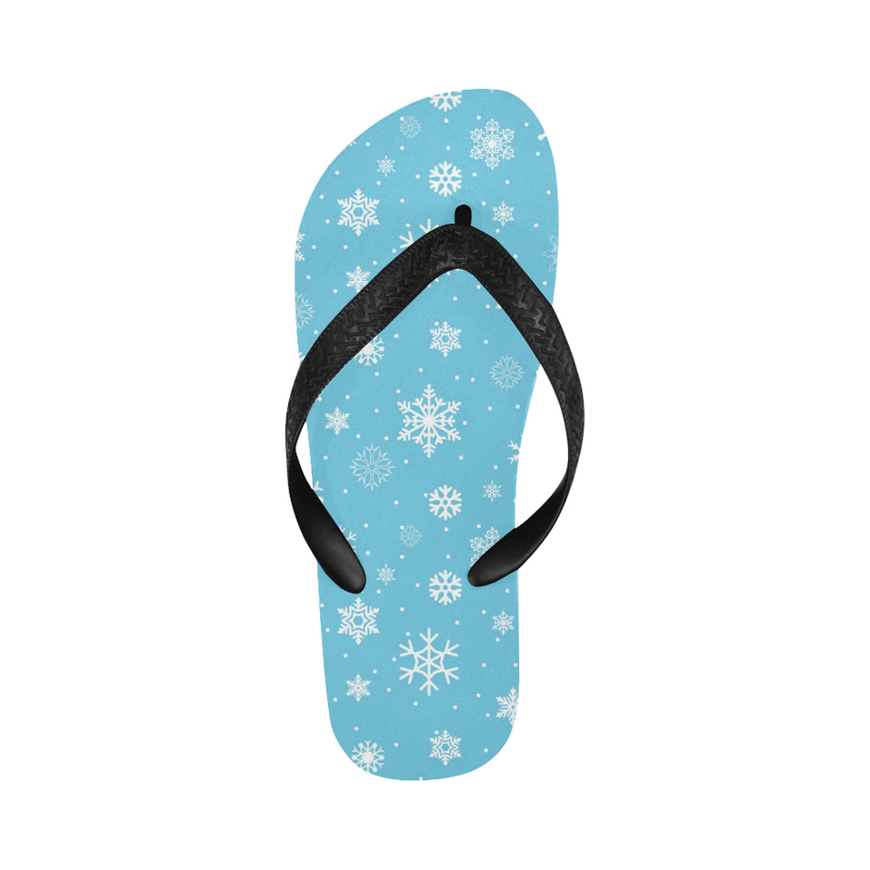 Snowflake pattern blue background Unisex Flip Flops