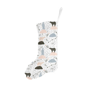 Polar bears star poka dot pattern Christmas Stocking