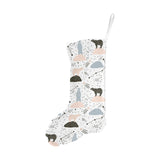 Polar bears star poka dot pattern Christmas Stocking
