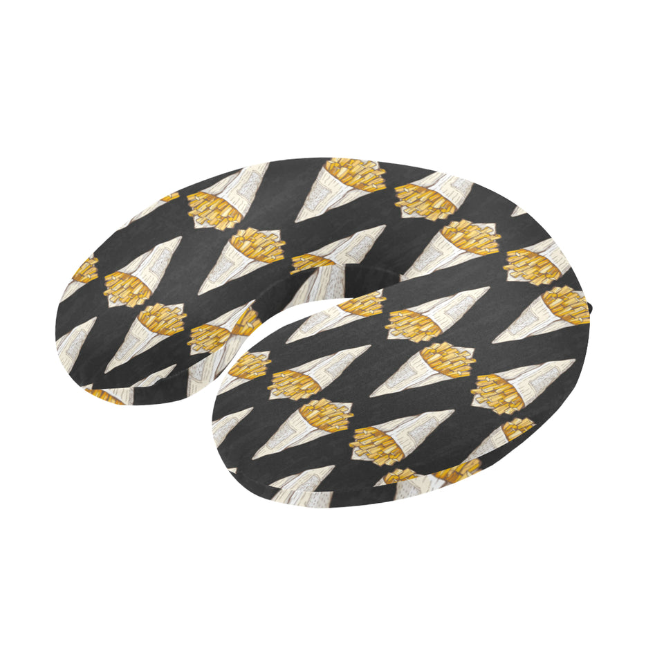 French fries dark background U-Shaped Travel Neck Pillow