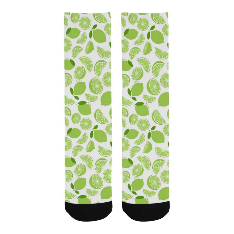 Lime design pattern Crew Socks