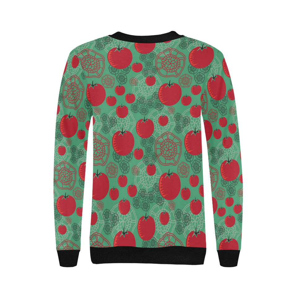 Tomato design pattern Women's Crew Neck Sweatshirt