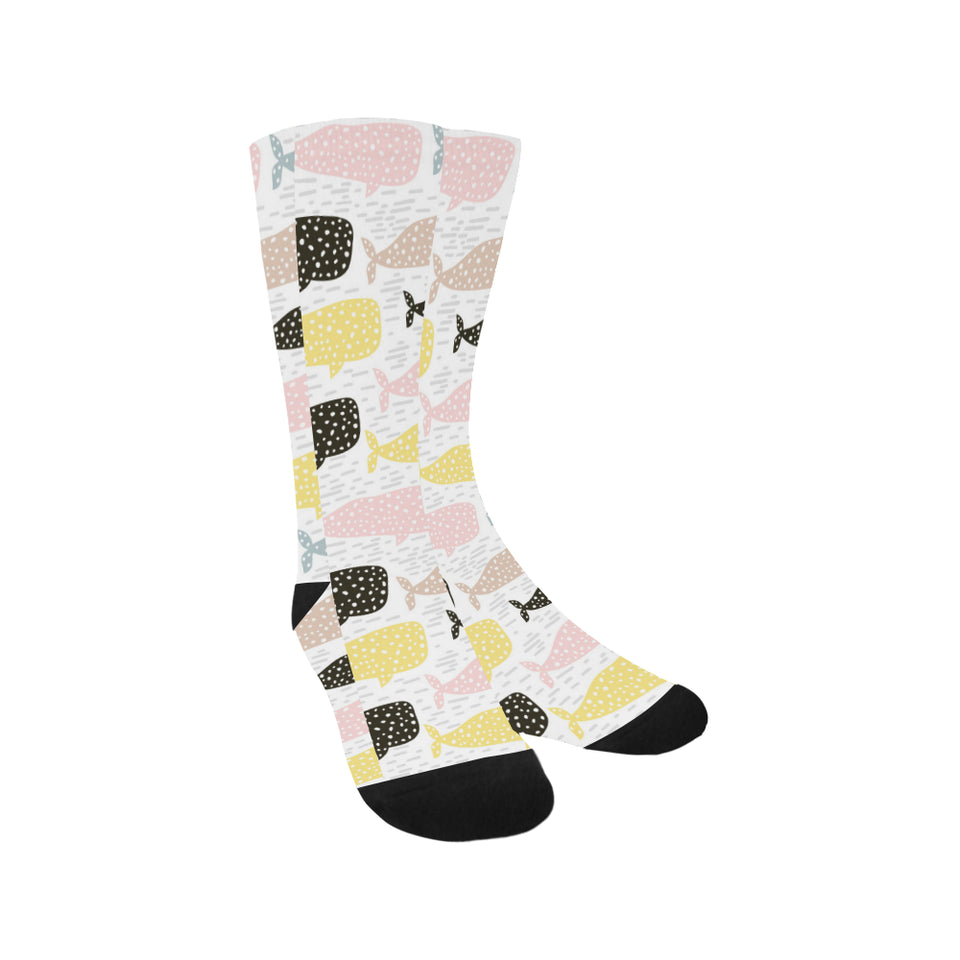 Whale dot pattern Crew Socks