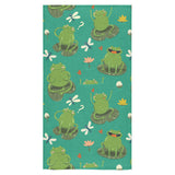 Cute frog dragonfly design pattern Bath Towel