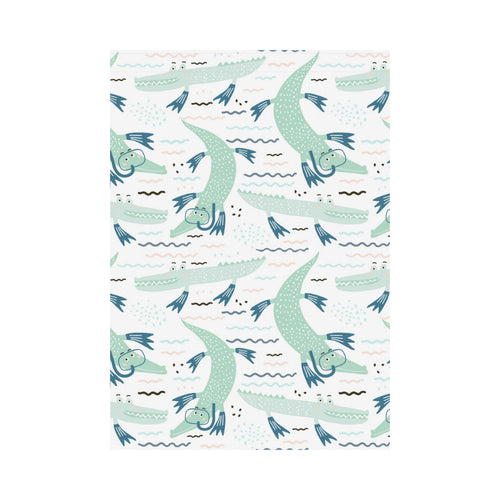 Crocodile diver pattern House Flag Garden Flag