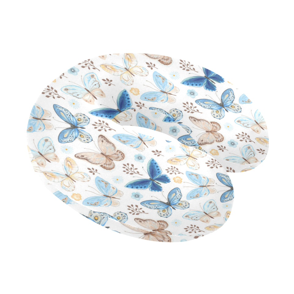 blue butterfly pattern U-Shaped Travel Neck Pillow