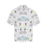 Cute elephant mouse pattern Men's All Over Print Hawaiian Shirt