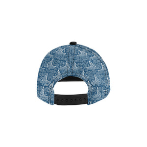 Hand drawn sailboat pattern All Over Print Snapback Cap