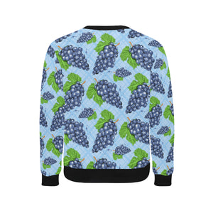 Watercolor grape pattern Men's Crew Neck Sweatshirt