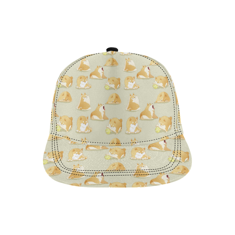 Cute fat shiba inu dog pattern All Over Print Snapback Cap