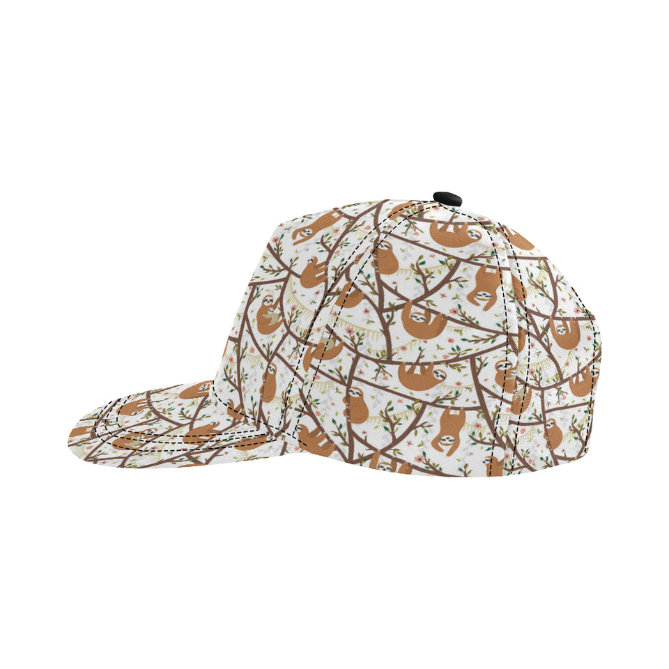 Sloths hanging on the tree pattern All Over Print Snapback Cap