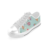 Hot Air Balloon design Pattern Men's Low Top Canvas Shoes White