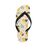 lemon flower leave pattern Unisex Flip Flops