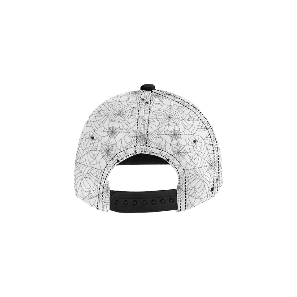 Spider web cobweb pattern white background All Over Print Snapback Cap