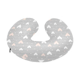 Heart pattern gray background U-Shaped Travel Neck Pillow