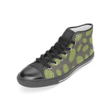 Hop pattern black background Women's High Top Canvas Shoes Black