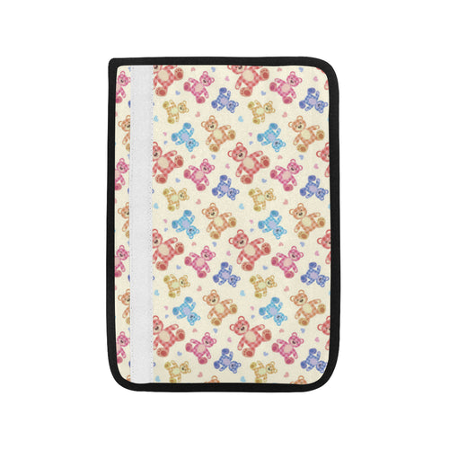 Teddy Bear Pattern Print Design 05 Car Seat Belt Cover
