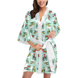 Helicopter design pattern Women's Short Kimono Robe