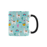 Llama alpaca cactus leaves pattern Morphing Mug Heat Changing Mug