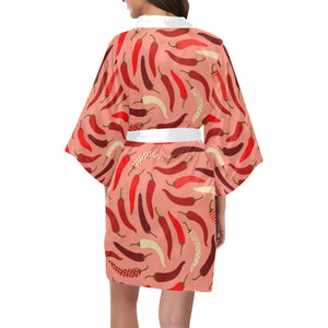 Beautiful Chili peppers pattern Women's Short Kimono Robe