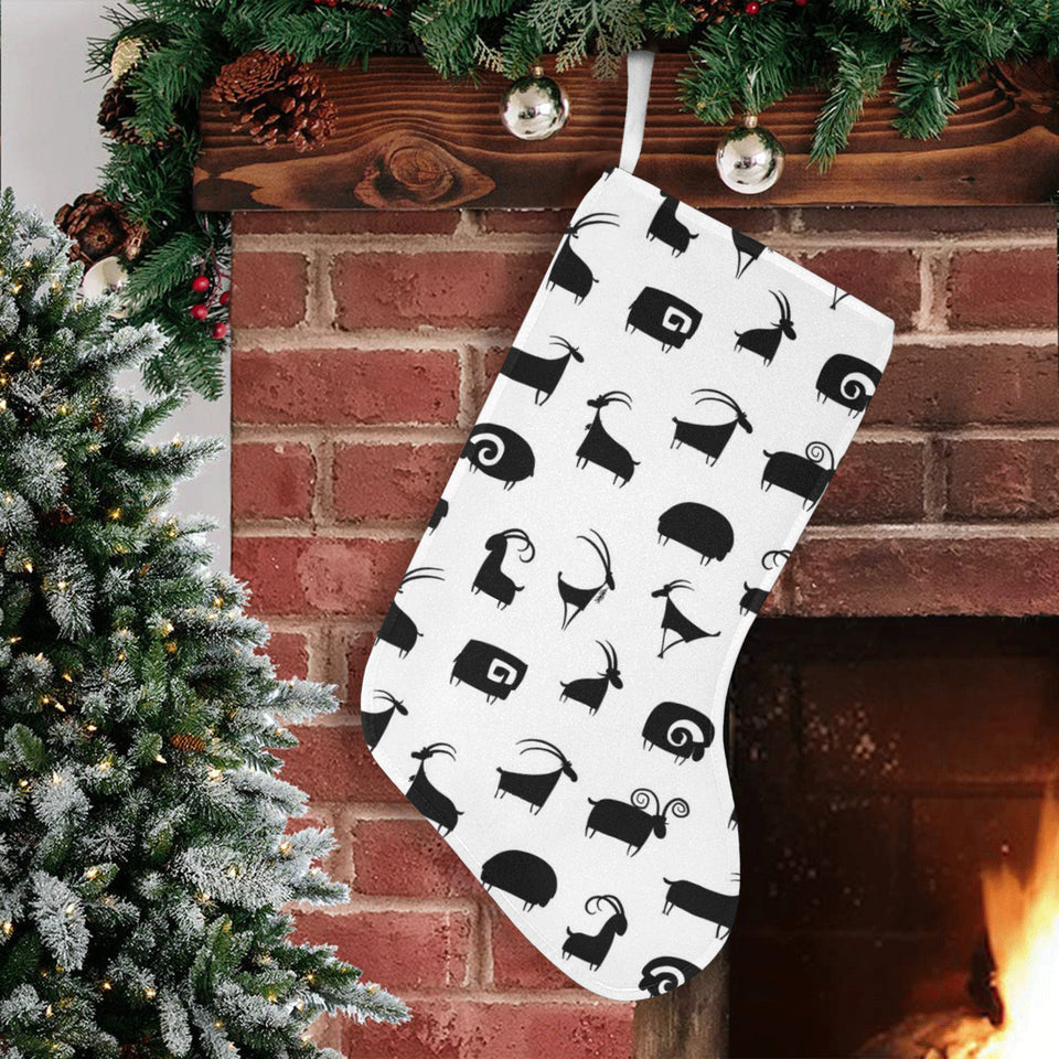 Goat ram pattern Christmas Stocking