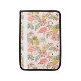 Pink flamingo birds pineapples hibiscus flower pat Car Seat Belt Cover