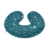 Snowflake pattern dark background U-Shaped Travel Neck Pillow