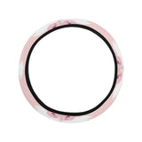 White swan and flower love pattern Car Steering Wheel Cover