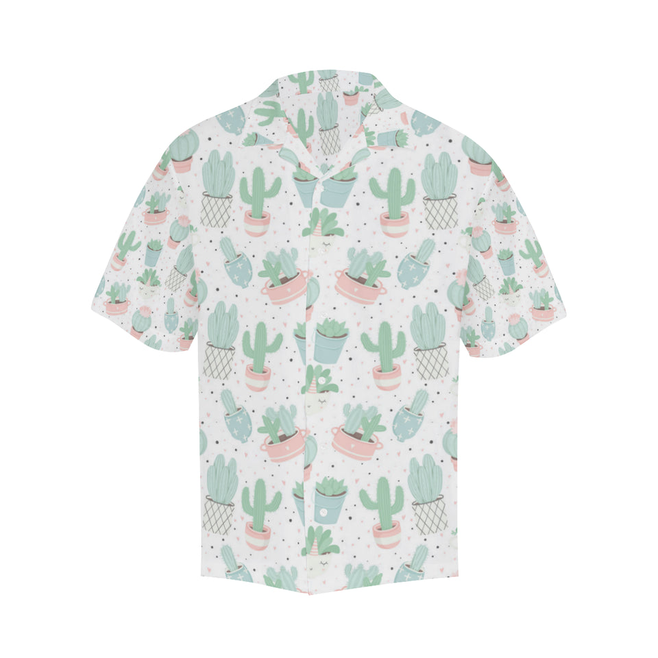 Pastel color cactus pattern Men's All Over Print Hawaiian Shirt