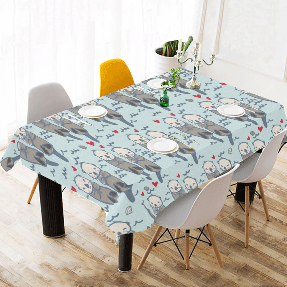 Lovely Sea Otter Pattern Tablecloth