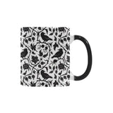 Crow dark floral pattern Morphing Mug Heat Changing Mug