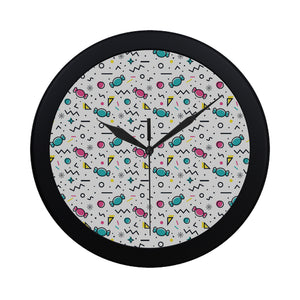 Candy design pattern Elegant Black Wall Clock