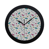 Candy design pattern Elegant Black Wall Clock