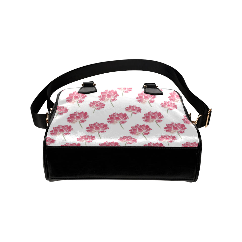 Pink lotus waterlily pattern Shoulder Handbag