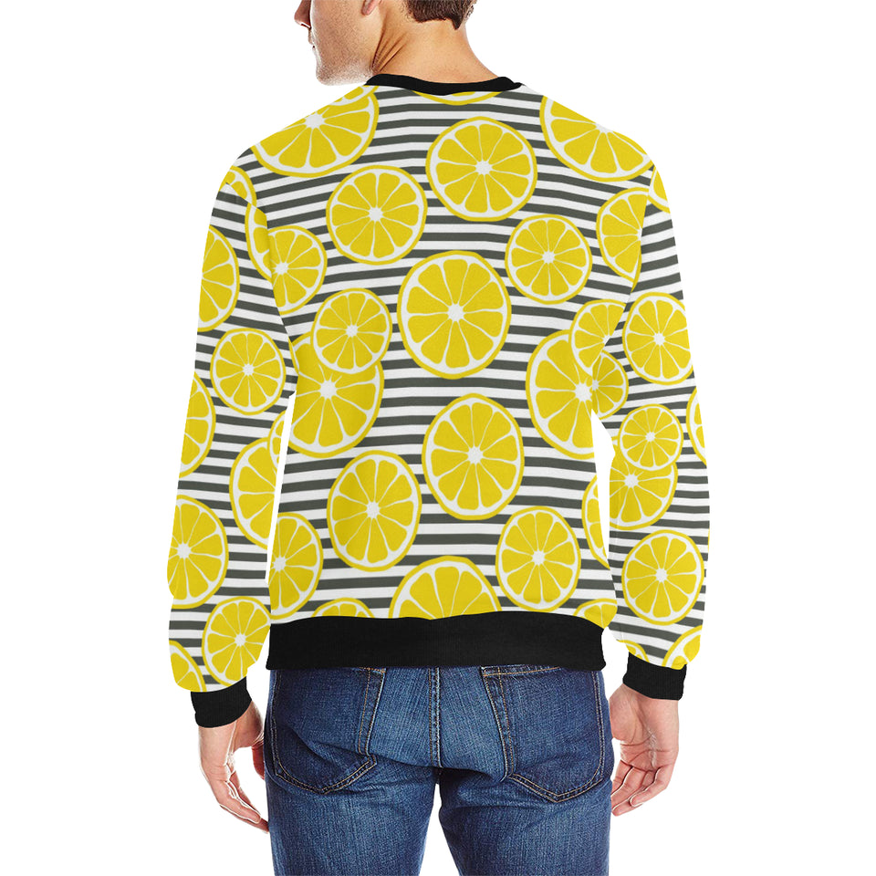 slice of lemon design pattern Men's Crew Neck Sweatshirt