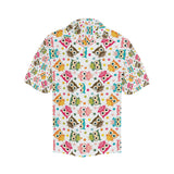 Color cute owl pattern Men's All Over Print Hawaiian Shirt