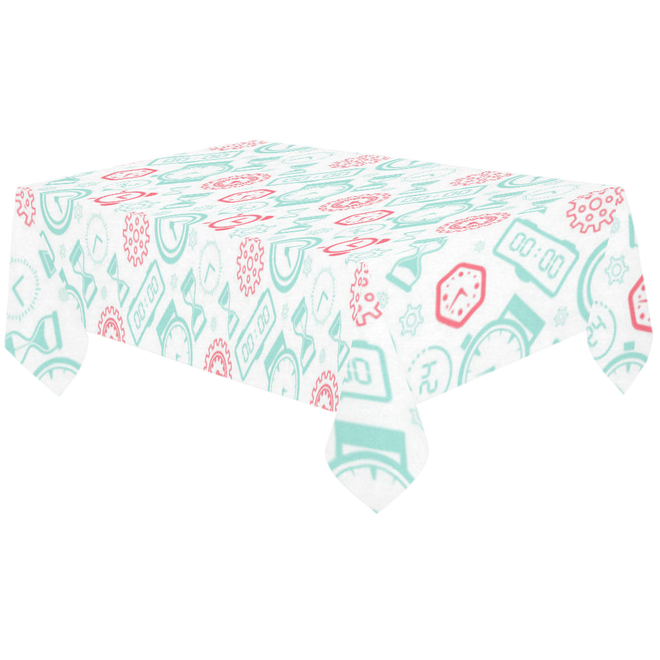Clock time pattern blackground Tablecloth