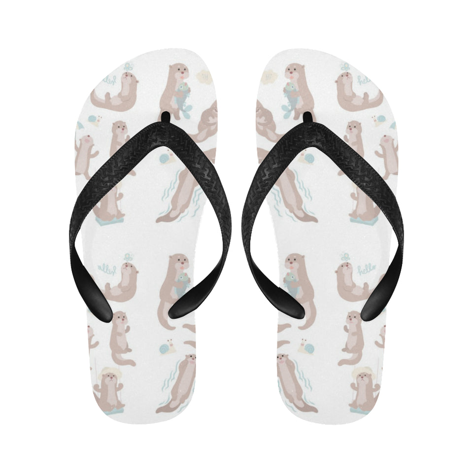 Cute sea otters pattern Unisex Flip Flops