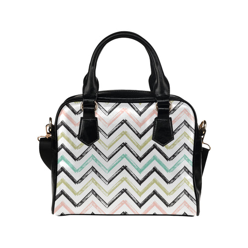 zigzag  chevron paint pattern Shoulder Handbag