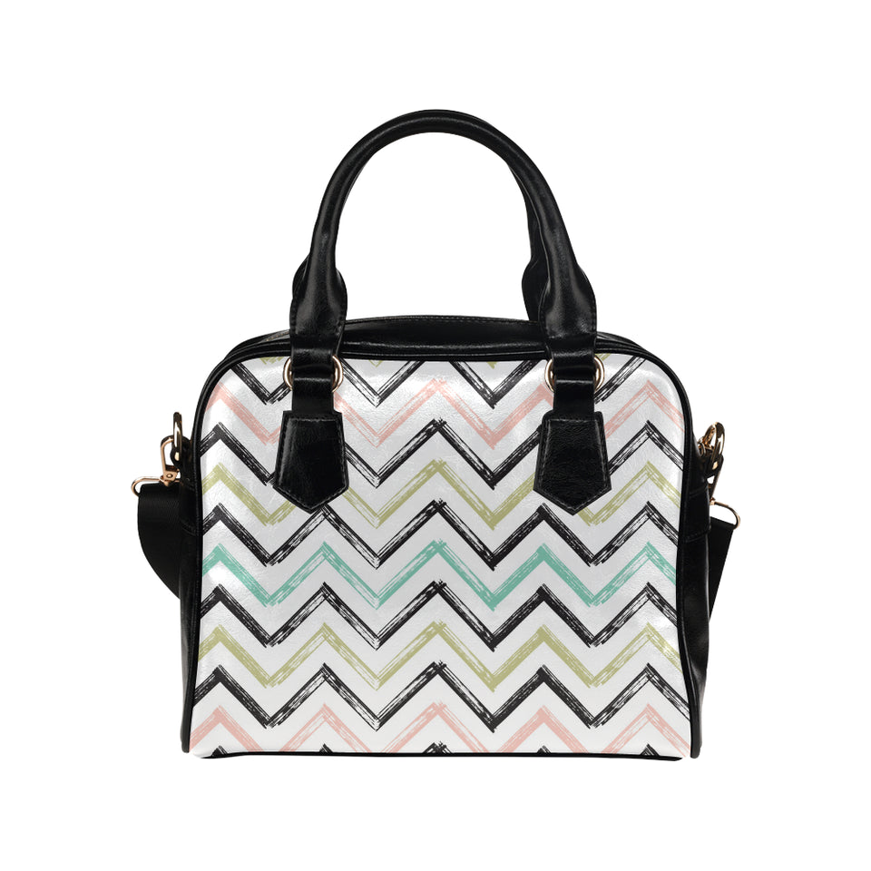 zigzag  chevron paint pattern Shoulder Handbag