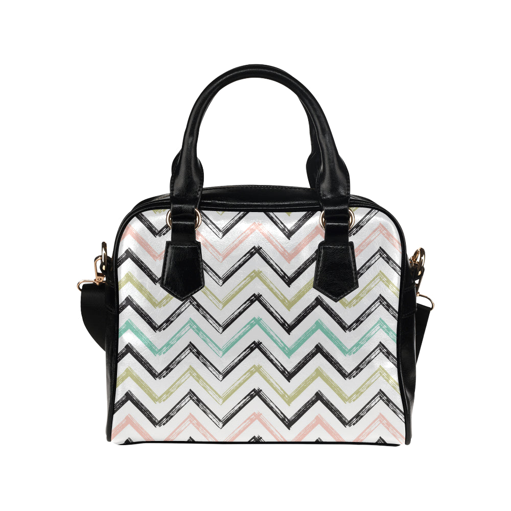 zigzag  chevron paint pattern Shoulder Handbag