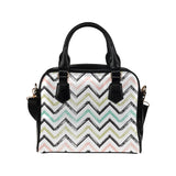 zigzag  chevron paint pattern Shoulder Handbag
