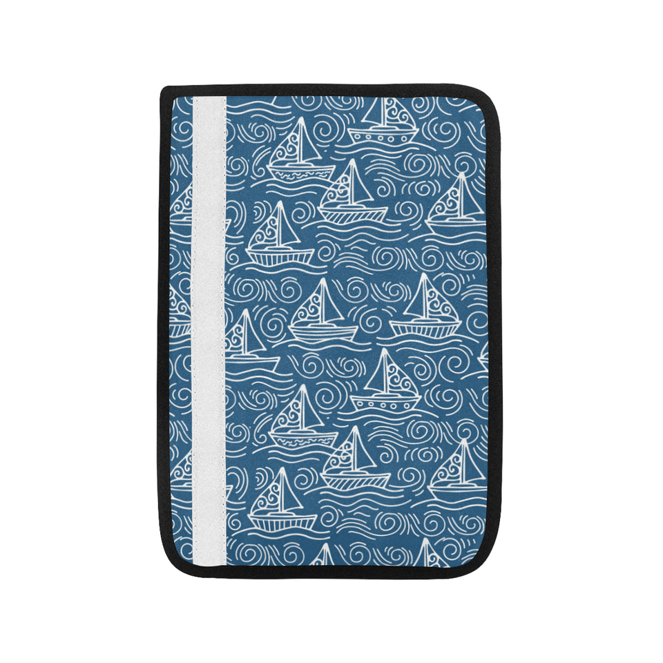 Hand drawn sailboat pattern Car Seat Belt Cover