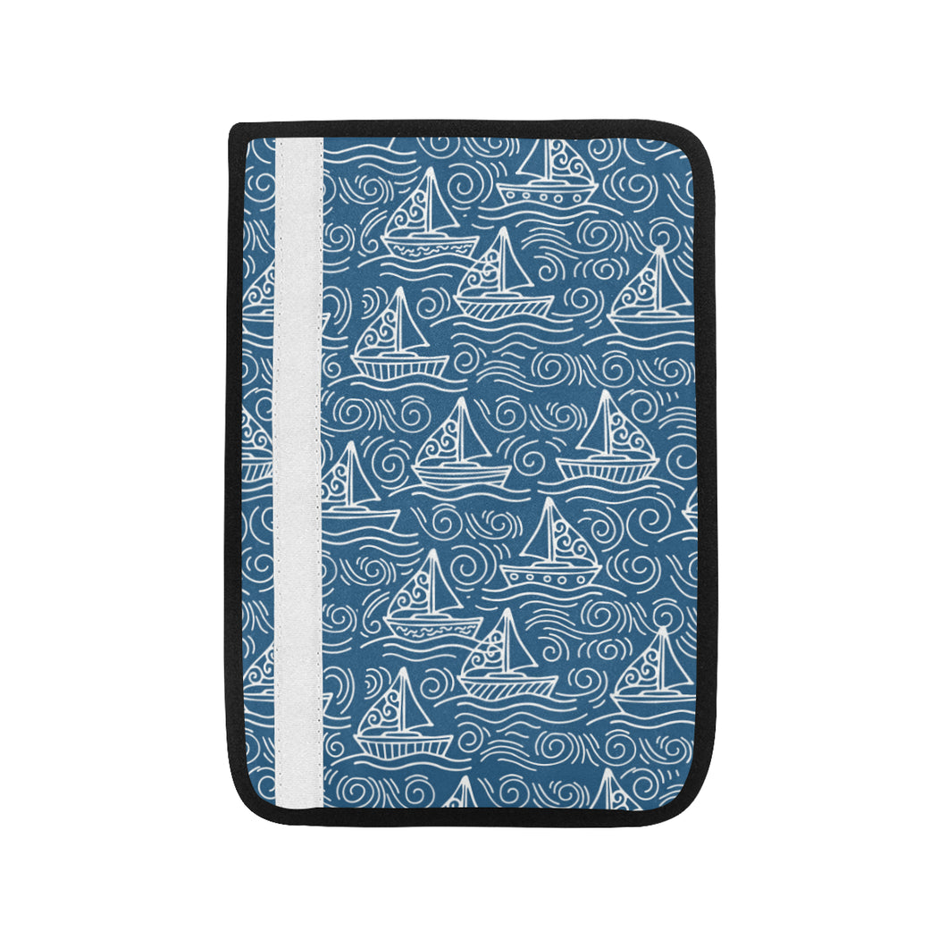 Hand drawn sailboat pattern Car Seat Belt Cover