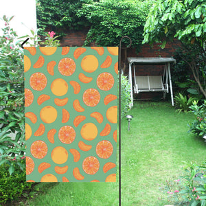 orange fruit pattern green background House Flag Garden Flag