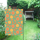 orange fruit pattern green background House Flag Garden Flag