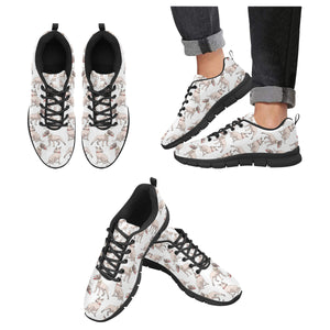 Bull Terrier Pattern Print Design 04 Men's Breathable Sneakers ( Model 055)
